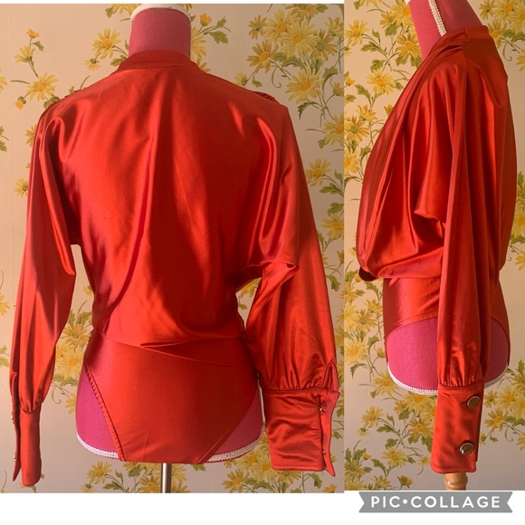 Deep V Neck Long Sleeve Bodysuit size M - Picture 7 of 8